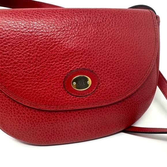 Christian Dior Vintage Bobby Saddle Red Leather Crossbody Shoulder Bag - Picture 2 of 13